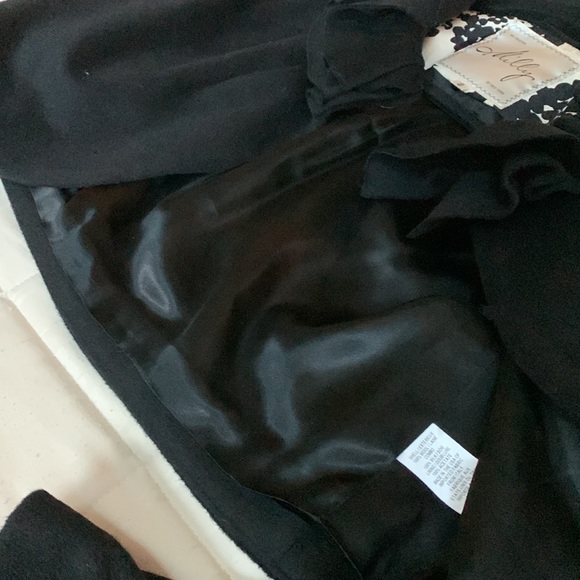 Milly 🖤New York Black Ruffle Collar Crop Cropped Wool Silk Jacket Coat Italy - Picture 12 of 16